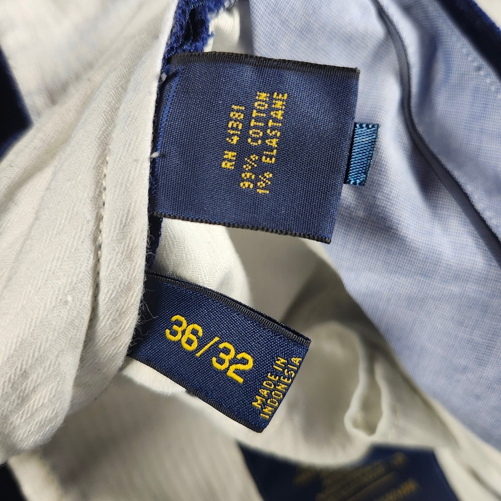 VTG Polo Ralph Lauren Men Royal Blue Corduroy Pants Classic Fit 36x30 Rare Y2K - Picture 10 of 16